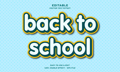 Poster - back to school editable text effect with modern and simple style, usable for logo or campaign title