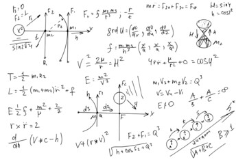 scientific formulas and mathematical expressions.