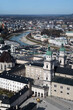 Panoramaansicht der Innenstadt Salzburg vom Mönchsberg - panoramic view on the City of Salzburg from Mönchsberg