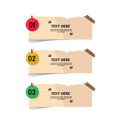 Poster - Text box  with note papers element design vector