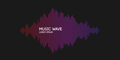 Wall Mural - vector illustration of music wave in the form of the equalizer