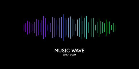 Wall Mural - vector illustration of music wave in the form of the equalizer