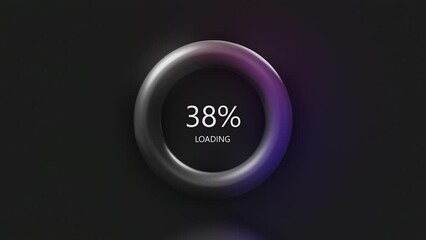 Aufkleber - Circle with loading percentages. Motion. 3D ring with percentages and inscription loading. Stylish interface during download process