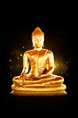 buddha statue isolated on black