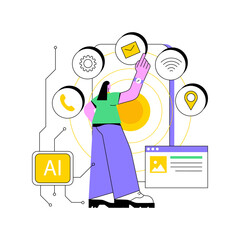 Poster - Intelligent interface abstract concept vector illustration. Interactive user interface, usability engineering, personalized experience design, artificial intelligence abstract metaphor.