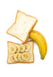 © Shahadat222 - bread and bananas isolated on white background, selective focus