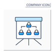 Organization chart color icon. Company internal structure. Divide roles, responsibilities between individuals within an entity.Company concept. Isolated vector illustration