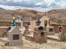 Old Desert Graveyards On The Road Between Cachi And Cafayate, Route 40, Salta Province, Northern Argentina