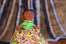 Beautiful African Doll With Colorful Dress