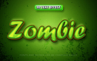 Wall Mural - Zombie 3d editable text effect style