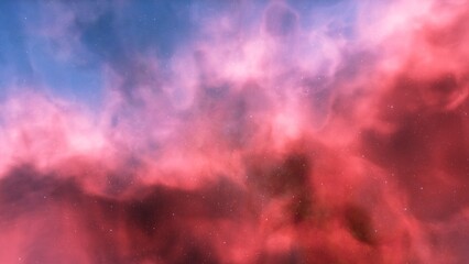 nebula gas cloud in deep outer space, science fiction illustrarion, colorful space background with stars 3d render