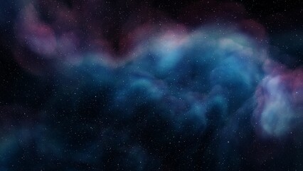 nebula gas cloud in deep outer space, science fiction illustrarion, colorful space background with stars 3d render