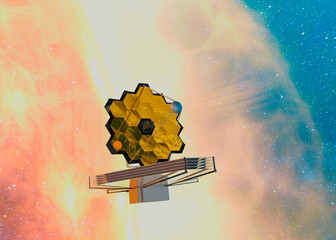 Wall Mural - james webb telescope in outer space