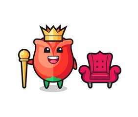 Canvas Print - Mascot cartoon of rose as a king