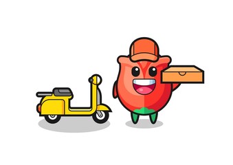 Sticker - Character Illustration of rose as a pizza deliveryman