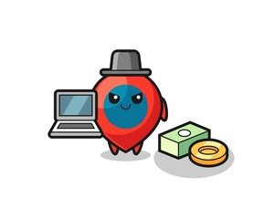 Poster - Mascot Illustration of location symbol as a hacker