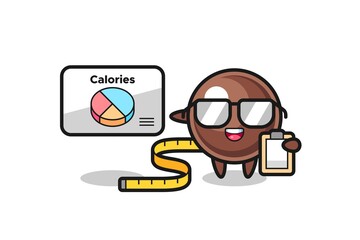 Sticker - Illustration of tapioca pearl mascot as a dietitian