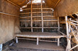 Interior of a reconstructed Hawaiian Hale in the ancient fishing village of the Lapakahi State Historical Park on the island of Hawai'i (Big Island) in the Pacific Ocean