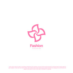 Wall Mural - Flower Logo abstract Beauty Spa salon Cosmetics brand Linear style
