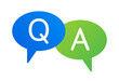 Q&A speech bubbles vector illustration. Question and answer symbol.