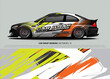 © talentelfino - Race car wrap design vector for vehicle vinyl sticker and automotive decal livery