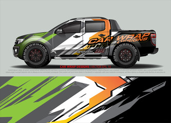 Car wrap decal design vector. abstract Graphic background kit designs for vehicle, race car, rally, livery, sport car