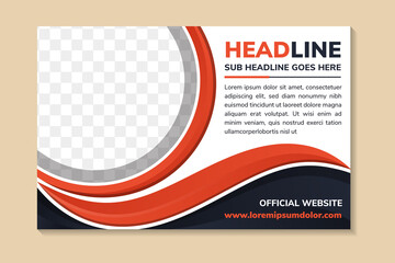 Poster - horizontal business conference brochure flyer design layout template in white nice background, vecto
