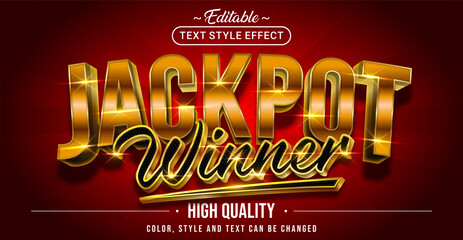 Leinwandbilder - Editable text style effect - Jackpot Winner text style theme.