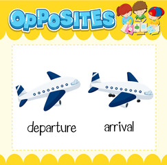 Wall Mural - opposite words for departure and arrival
