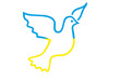 Friedenstaube in den Farben der Ukraine