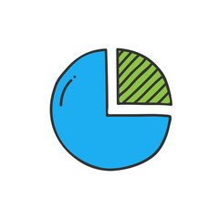 Poster - Pie Chart Icon in trendy flat style isolated on grey background. Graph symbol for your web site design, logo, app, UI.