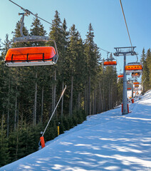 Wall Mural - Ski lift in resort Jasna at Low Tatras mountains at Slovakia