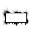 © TWINS DESIGN STUDIO - Grunge graffite black spray stencil in rectangle shape frame.