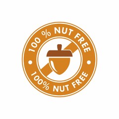 Canvas Print - 100 % nut free logo design template illustration. suitable for package product