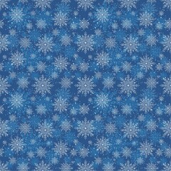 Wall Mural - Vector blue christmas pattern