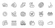 © blankstock - Outline set of Environment day, Pecan nut and Fair trade line icons for web application. Talk, information, delivery truck outline icon. Include Corn, Sun, Recycle water icons. Vector