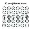Face emojis icon simple round set
