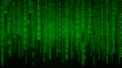 © Inna - Matrix on vector background. Binary code. Green falling numbers on a dark background. Cyborg programming and hacking concept.