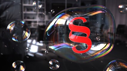 Wall Mural - Red Paragraph Soap Bubbles