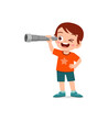 © Colorfuel Studio - little boy standing and see using telescope