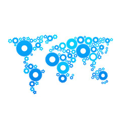 Poster - Gear world map vector illustration isolated on white background
