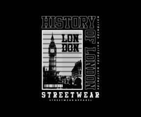 London city retro poster and graphic design for t shirt streetwear