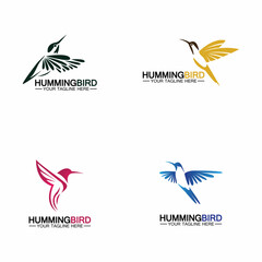 Sticker - Hummingbird logo design vector template