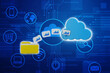 © Greentech - 3d rendering Cloud computing concept, Cloud internet technology concept background, Cloud computing and network data Storage concept