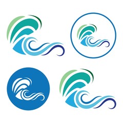  Water wave icon vector