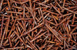 Rusty nail,Many rusted nail, Group of Iron rust, Metal surface becomes brown from deterioration.                        