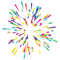 Aufkleber - Radiate colorful lines, rays, beams. Radiating, radial multicolor sun, starburst with random lines