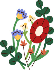 Wall Mural - abstract blooming flower bunch colored illustration