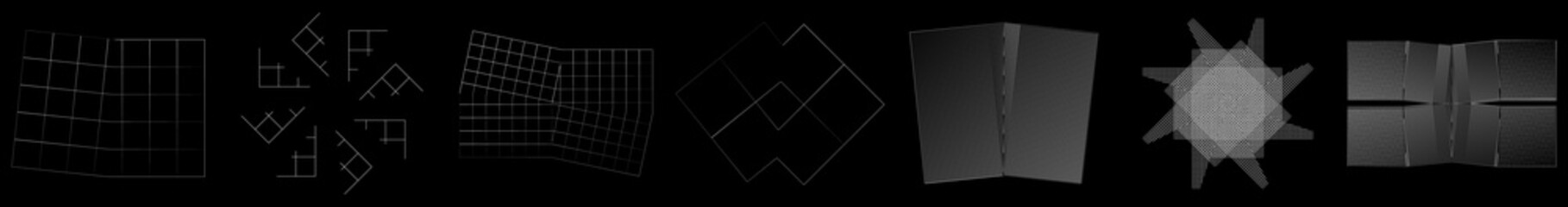 Poster - Mirrored, tweaked irregular grid, mesh, grating and lattice geometric vector element, pattern, texture