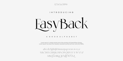 abstract fashion font alphabet. typography typeface uppercase lowercase and number. vector illustrat